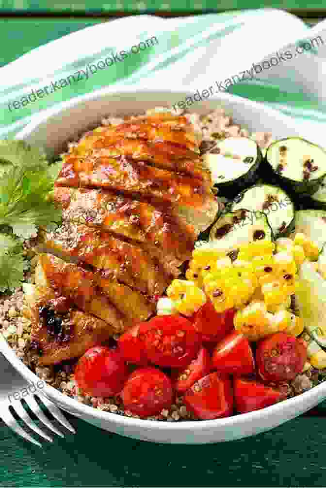 A Balanced Plate Of Grilled Chicken, Quinoa, And Mixed Greens, Emphasizing The Healthy And Nutritious Recipes Found In The Tastiest Ingredient College Cookbook. The Tastiest 5 Ingredient College Cookbook: Easy Mouthwatering And Healthy Recipes For Student On A Budget