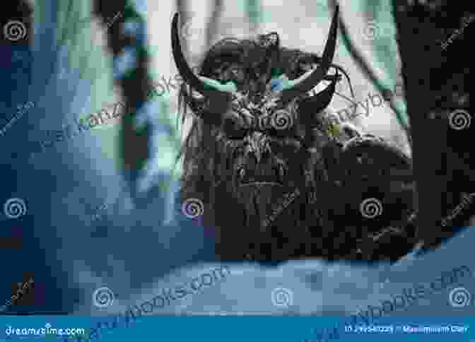 A Chilling Illustration Of Krampus Lurking In A Snowy Forest A Very Krampus Christmas