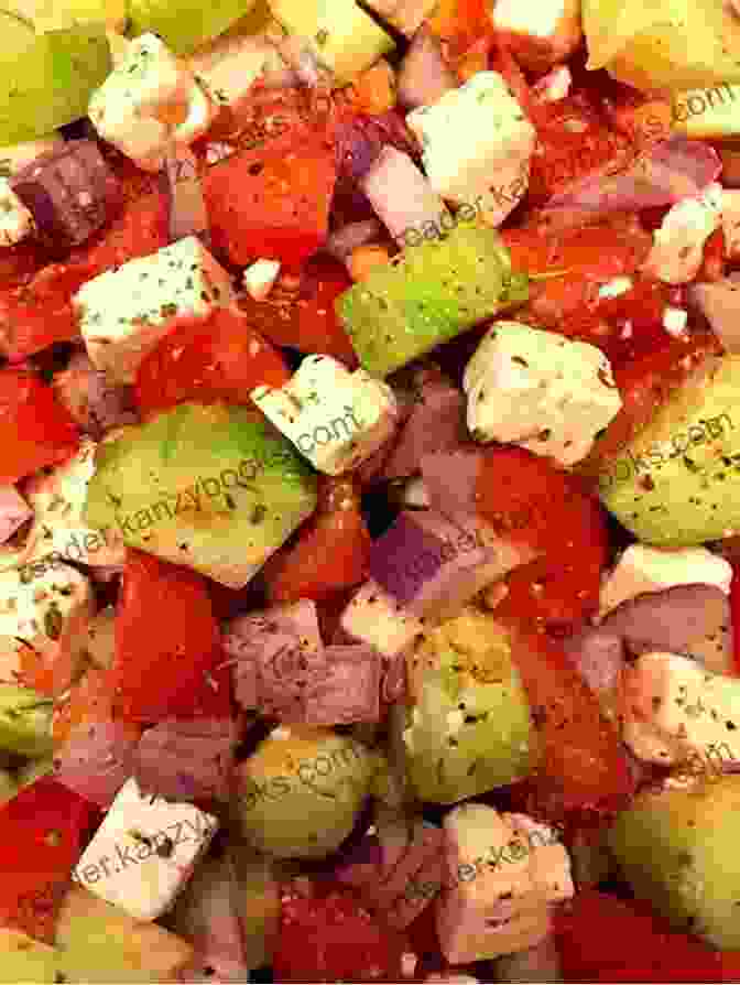 A Cretan Salad With Tomatoes, Cucumbers, Onions, Olives, Feta Cheese, And Rusks Greek Salad Recipes: THE TOP Greek Salad Recipes: Delicious Mouth Watering And Extraordinary Must Eat Salad Recipes Before You Die