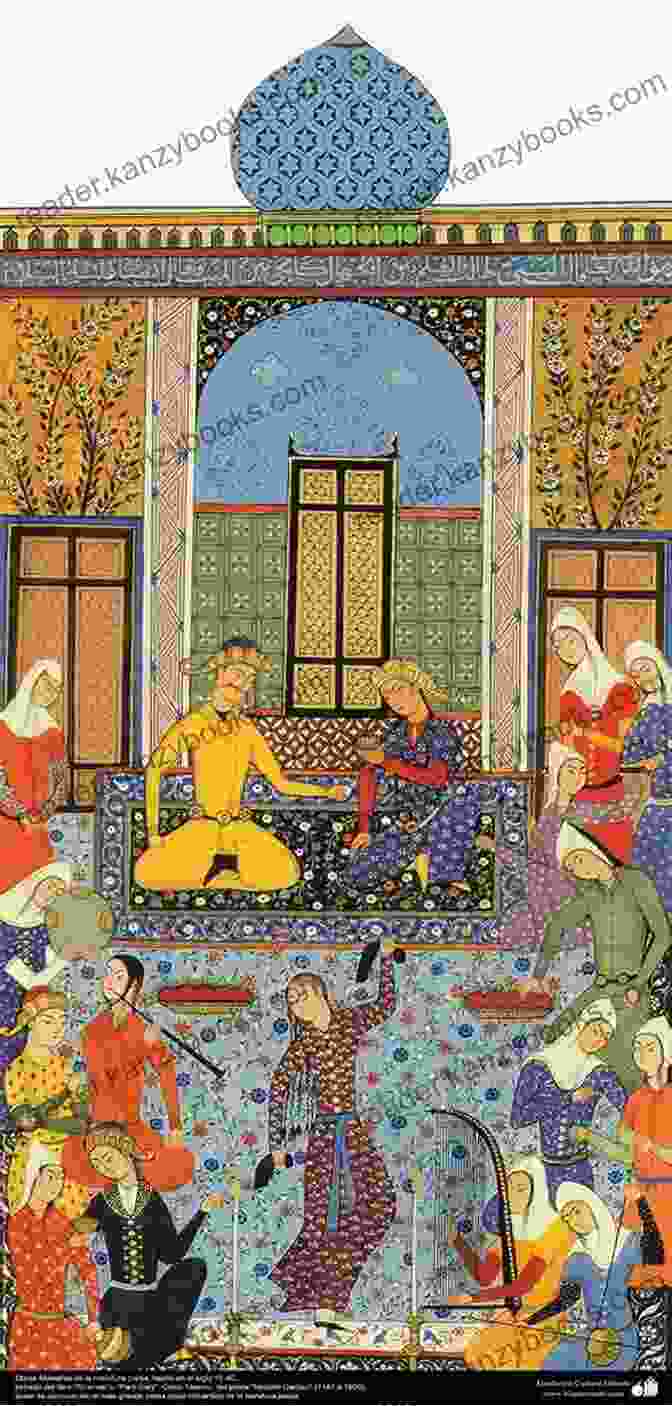 An Illustration Depicting The Legendary Persian Poet Nizami Ganjavi Surrounded By His Written Works. NIZAMI Ghazals Ruba Is Qasidas Qit As From THE DIVAN : Translation Paul Smith