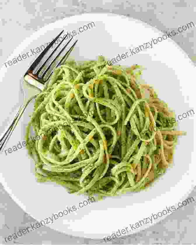 Image Of A Bowl Of Linguine With A Vibrant Green Pesto Sauce, Topped With Pine Nuts And Grated Parmesan Cheese A Taste Of Pasta Cookbook: Recipes For Amazing Pasta Your Pasta Maker Can Make