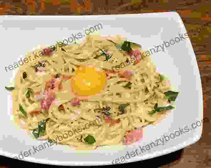 Image Of A Plate Of Spaghetti Carbonara With Crispy Bacon And A Runny Egg Yolk A Taste Of Pasta Cookbook: Recipes For Amazing Pasta Your Pasta Maker Can Make