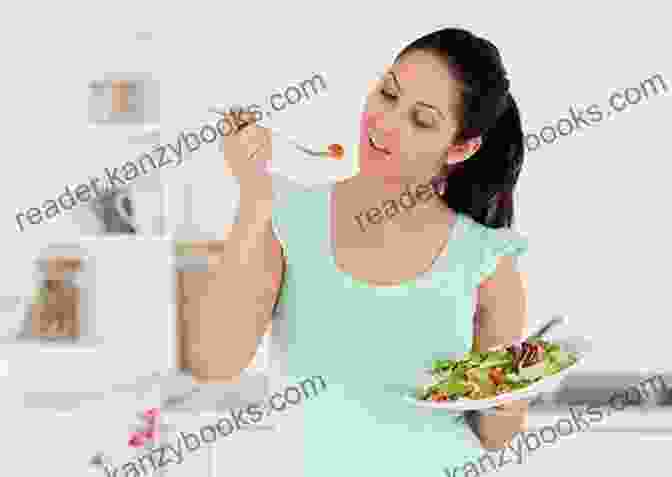 Woman Practicing Mindful Eating At A Dining Table Zero Calorie Foods: The Secret To Eating More And Losing More